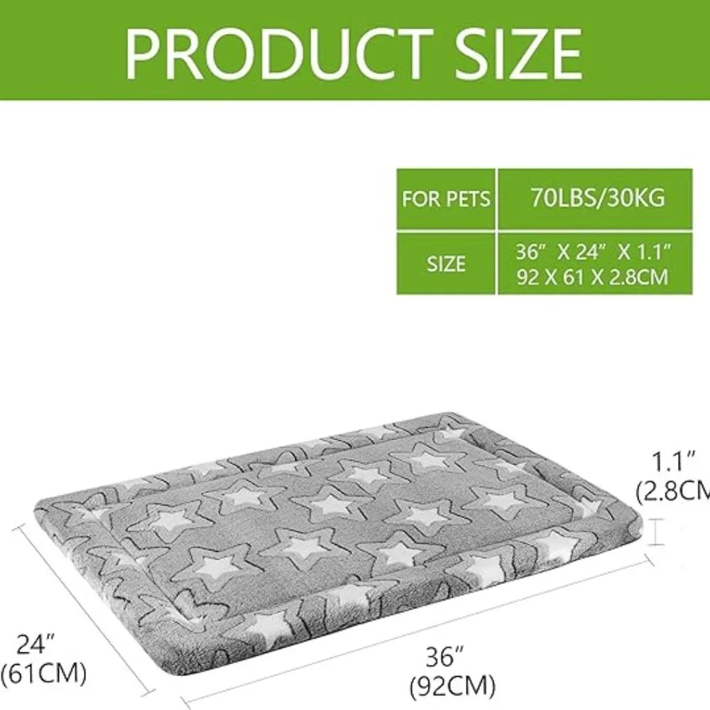 Dog Bed Mat Dog Crate Pad Reversible Kennel Pad, Grey